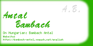 antal bambach business card